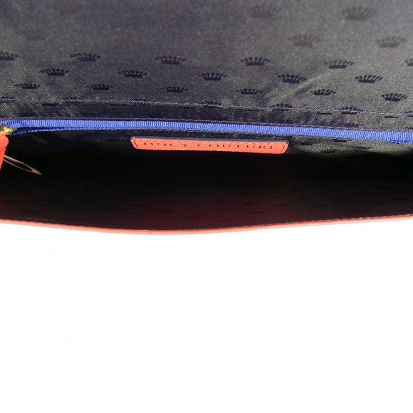 JUICY COUTURE Gold Lock Pink Leather Envelope Clutch Bag $198 - Picture 7 of 12